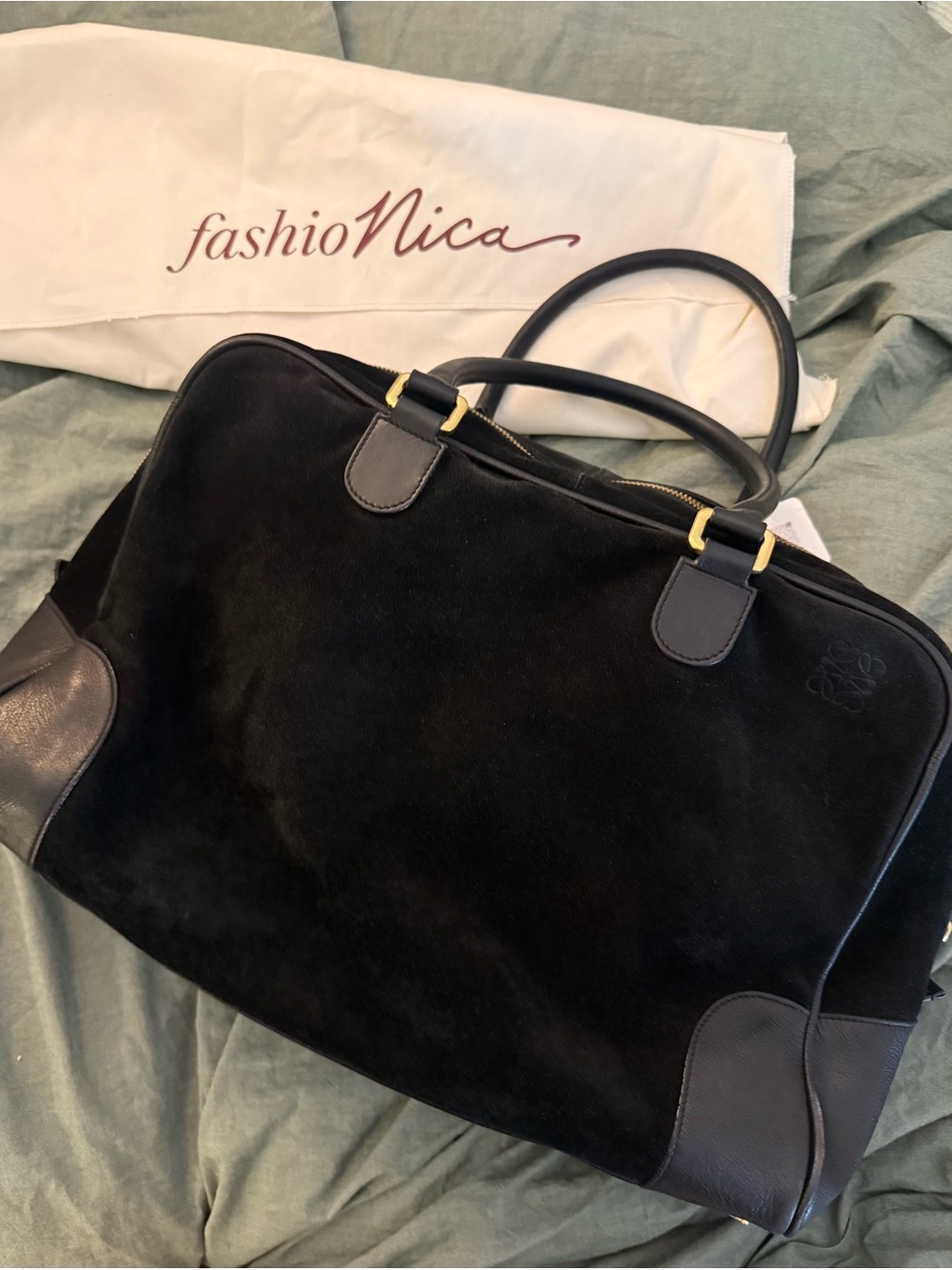 Loewe Black Suede Amazona 44 Bag